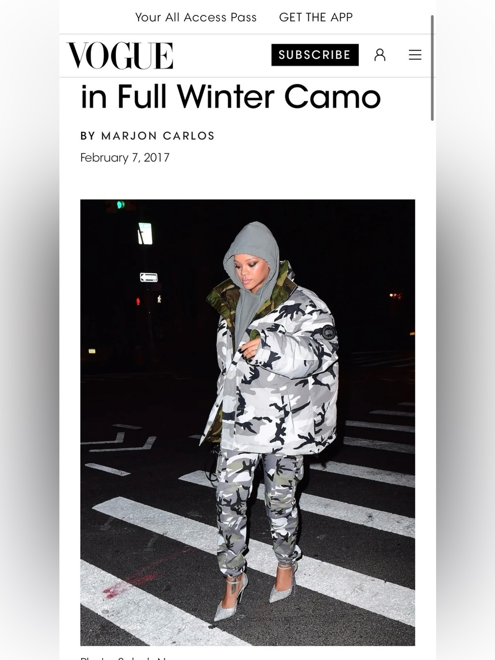Canada Goose White and Gray Camo Oversized Puffer Jacket